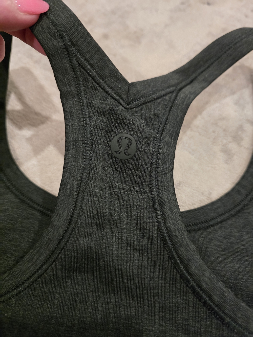 Lululemon Ebb to Street Ribbed Racerback Tank Top, 6, Dark Green